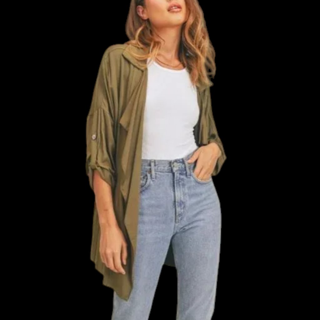 Nwt Sage The Label Lightweight Open Front Layering Top
